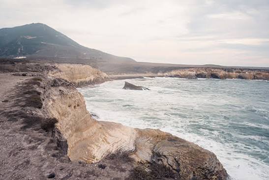 Hiking trail through coastal bluffs near Lucia Lodge