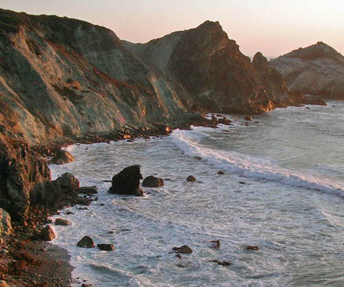 Gray whale breaching off the coast near Lucia Lodge during migration season